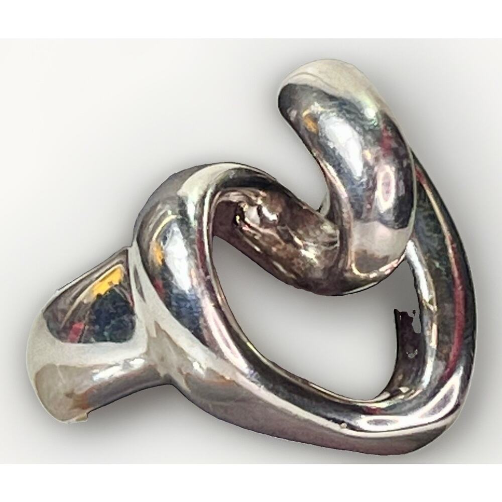 Indigo Falls 925 Sterling Electroform Heart Statement Ring Pendant Sz 7.5-8 - Picture 4 of 16
